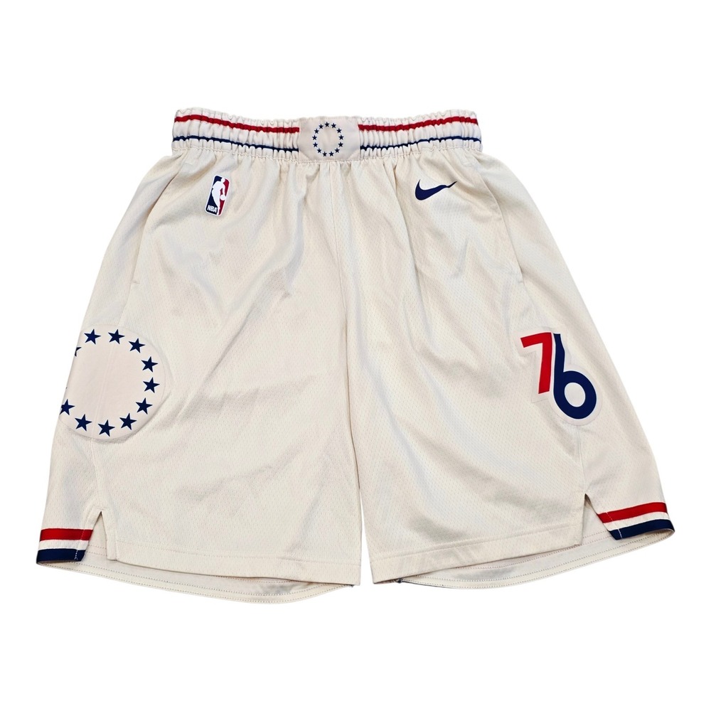 Nike Philadelphia 76ers City Edition Swingman Basketball Shorts Cream Mens L